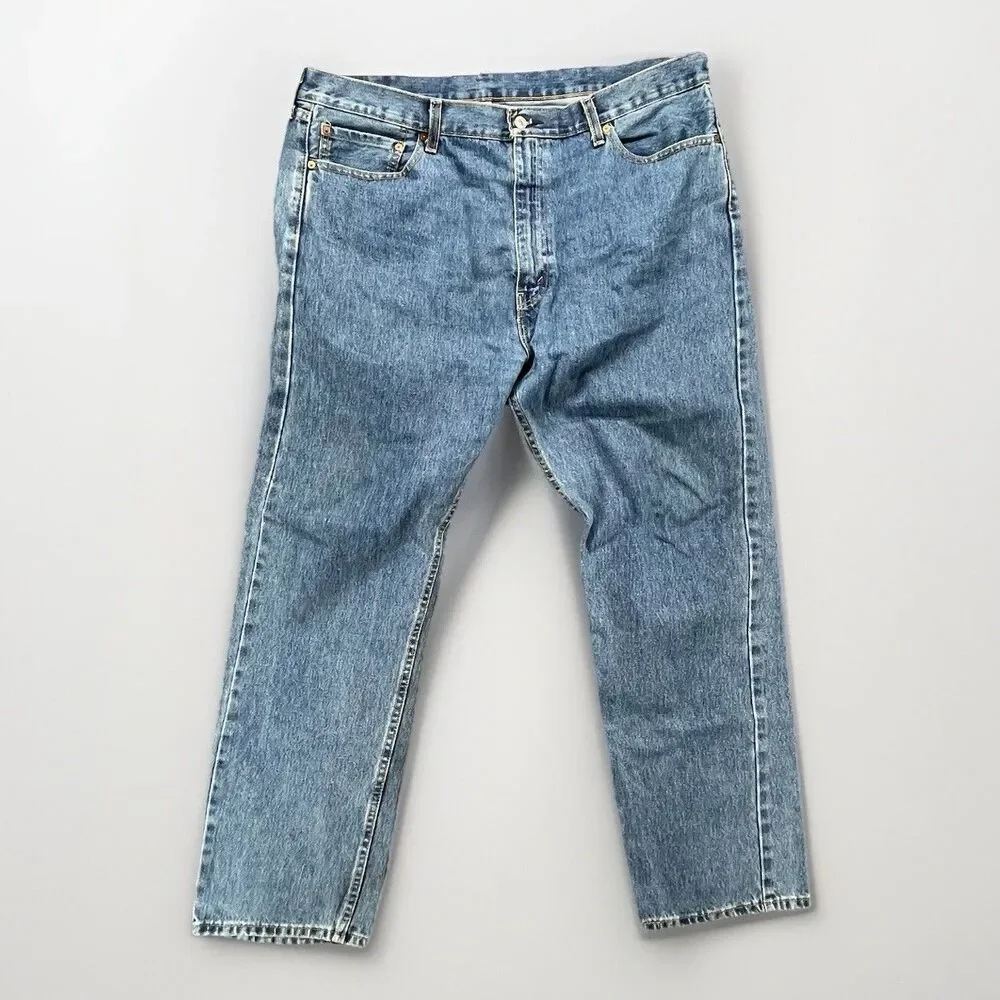 LEVI LEVIS 505 REGULAR FIT MENS JEANS SIZE‎ 42 X 32 RED TAB